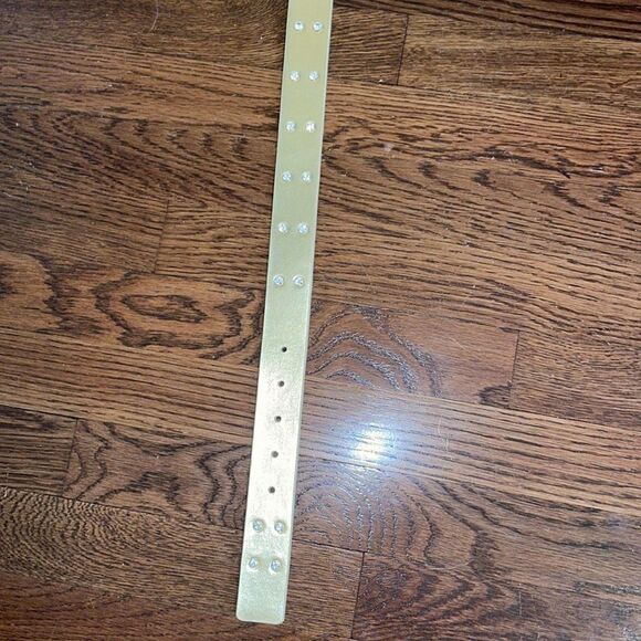 Nwot Sandcastle wide‎ gold belt encrusted with rhinestones main image 4